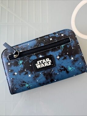 Star Wars Blue and Black Cosmic Wristlet Wallet